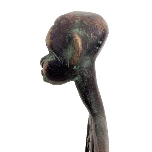 African Tribal Heavy Metal Art Figurine Statue Vintage - Picture 9 of 10